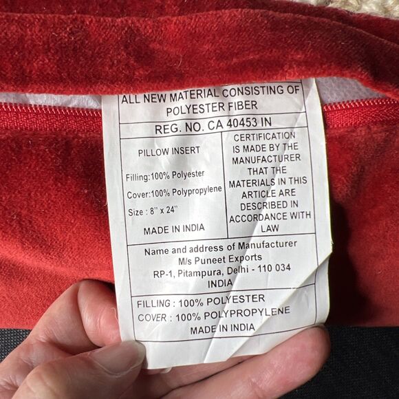 Pier 1 One Hooked Snowman Family Lumbar  Pillow Winter Holiday Christmas 8"×24" - Picture 3 of 3